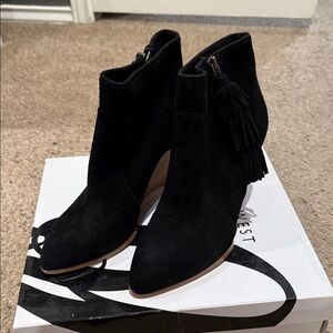 Nine West Black Suede Ankle Booties